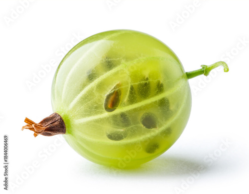Fresh Green Gooseberry Isolated on White Background