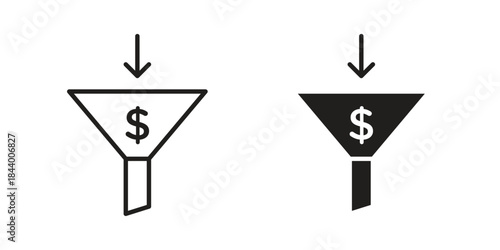 Sales funnel icon design element, vector illustration. Editable vector collections.