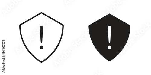 Shield exclamation icon design element, vector illustration. Editable vector collections.