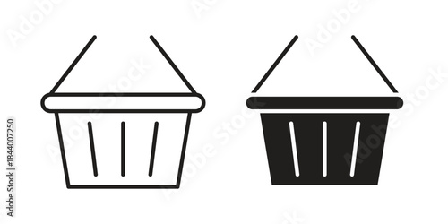 Shopping basket icon design element, vector illustration. Editable vector collections.