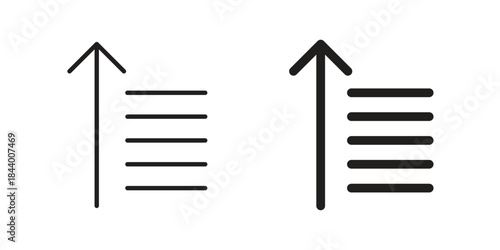 Sort amount up icon design element, vector illustration. Editable vector collections.