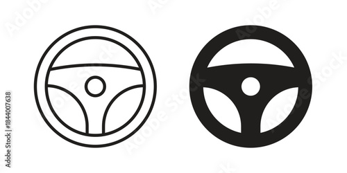 Steering wheel icon design element, vector illustration. Editable vector collections.