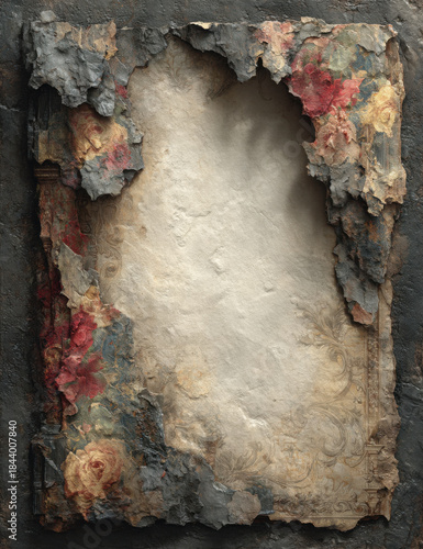 Dark Fantasy Journal Page with Empty White Center for Writing