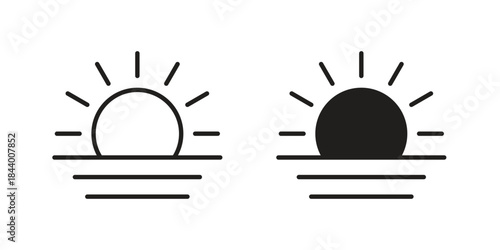 Sunrise icon design element, vector illustration. Editable vector collections.