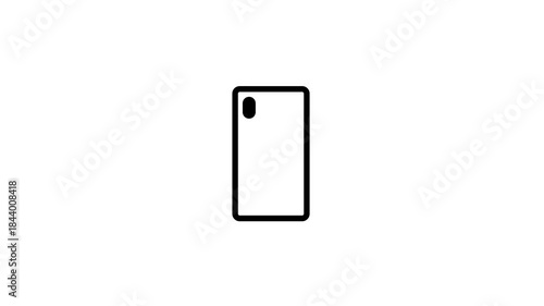 Modern Smartphone Line Icon Rotating Animation Loop.