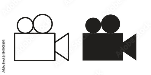 Video camera icon design element, vector illustration. Editable vector collections.