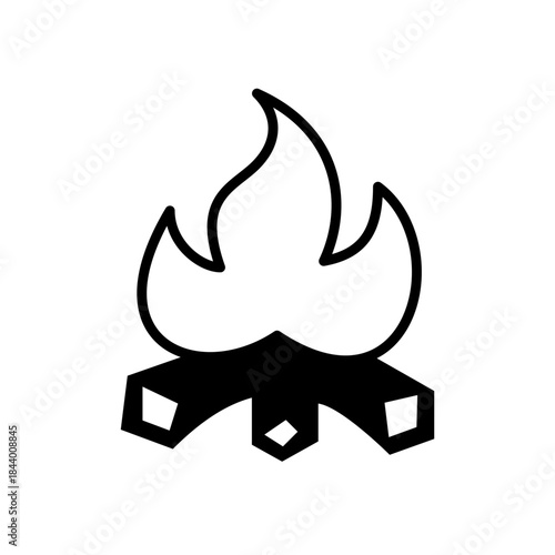 焚き火をイメージしたアウトドア系アイコン