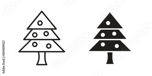 Tree christmas icon design element, vector illustration. Editable vector collections.