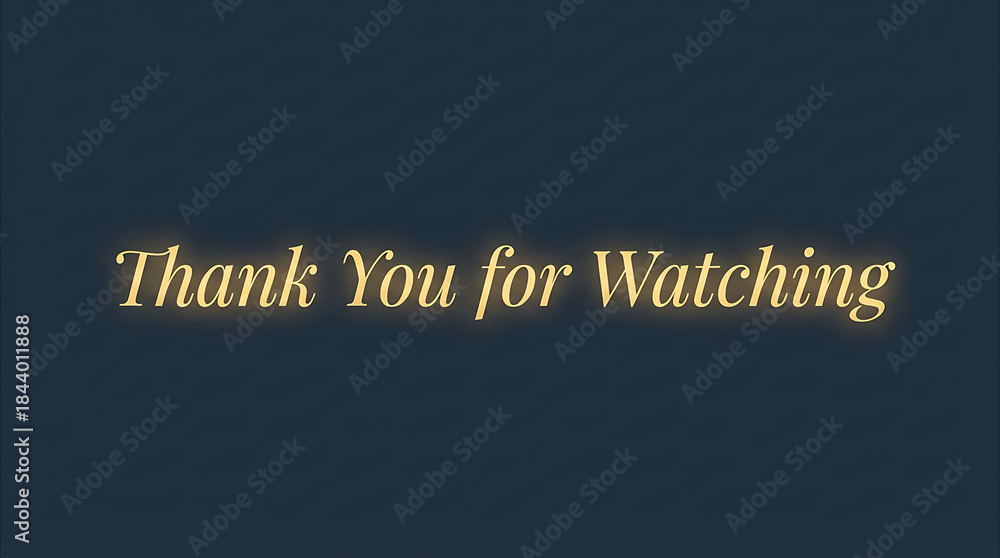 Obraz premium Elegant Golden Thank You for Watching Message 19.
