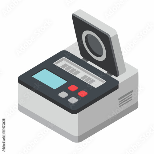 Isometric Illustration of PCR Thermal Cycler Scientific Instrument for Molecular Biology