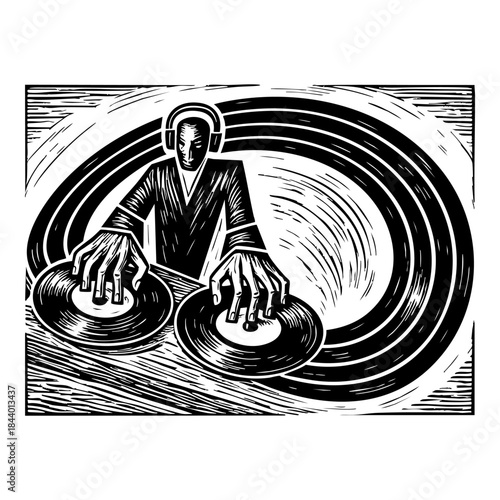 DJ playing records in the club 