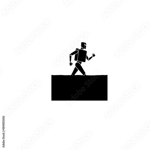 Running Figure Over Barrier