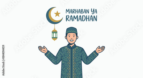 vector illustration of welcome ramadhan