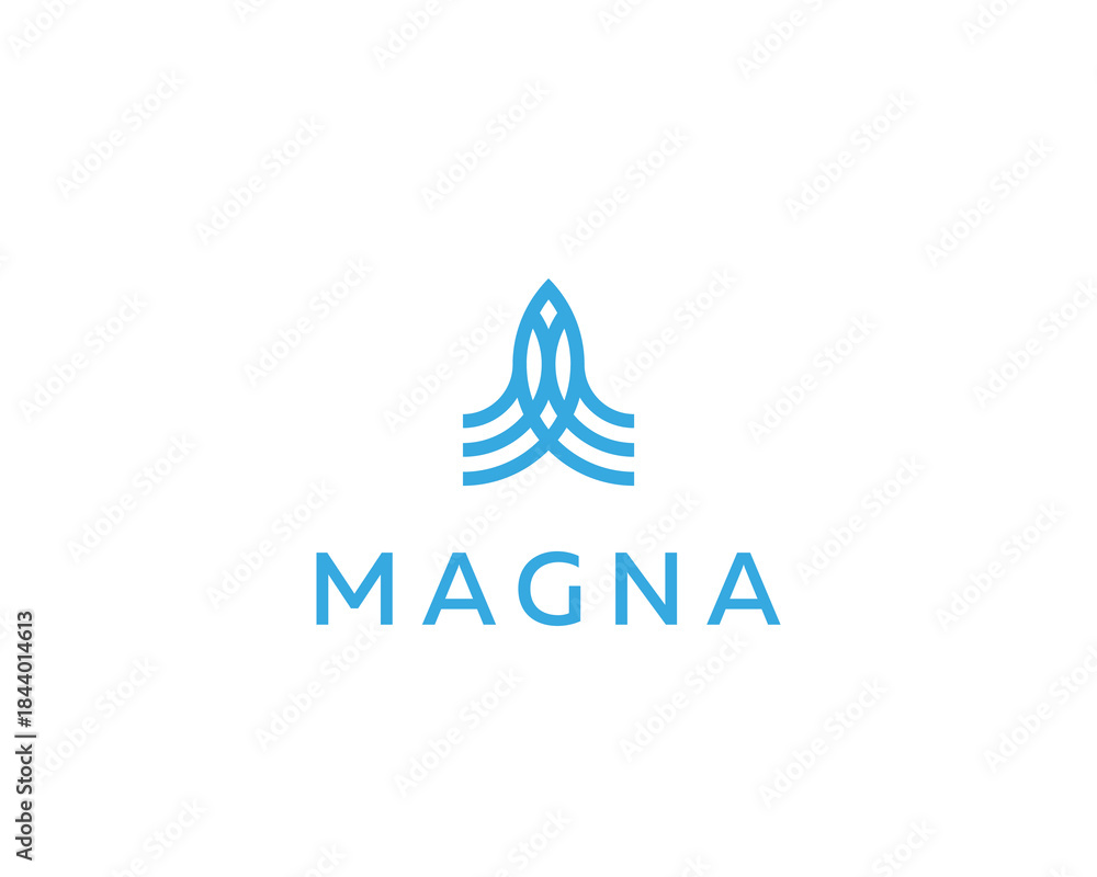 Fototapeta premium Abstract rocket logo design template. Start arrow building logotype. Outline construction sign.