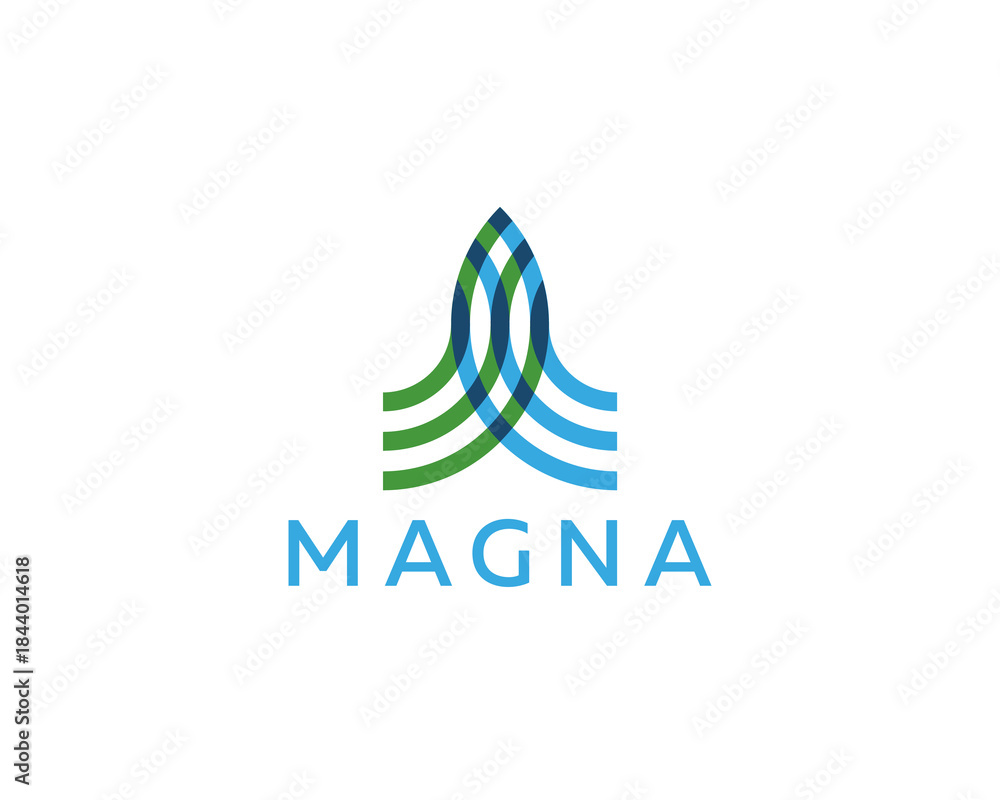 Fototapeta premium Abstract rocket logo design template. Start arrow building logotype. Outline construction sign.