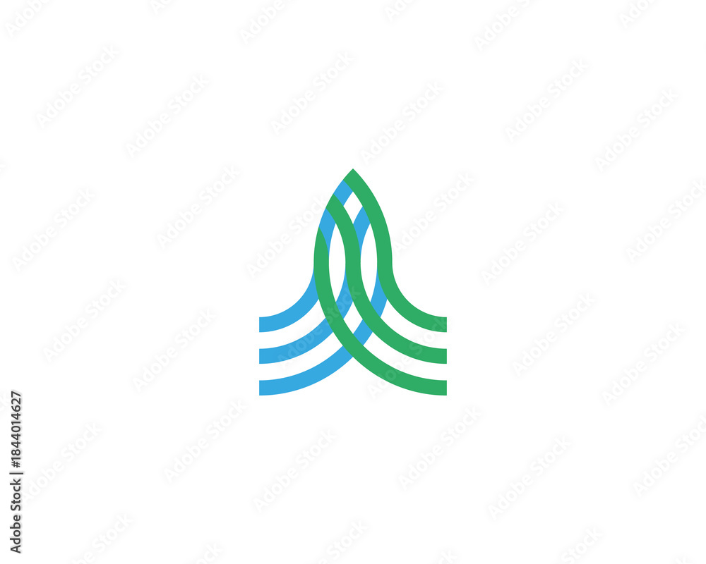 Fototapeta premium Abstract rocket logo design template. Start arrow building logotype. Outline construction logo