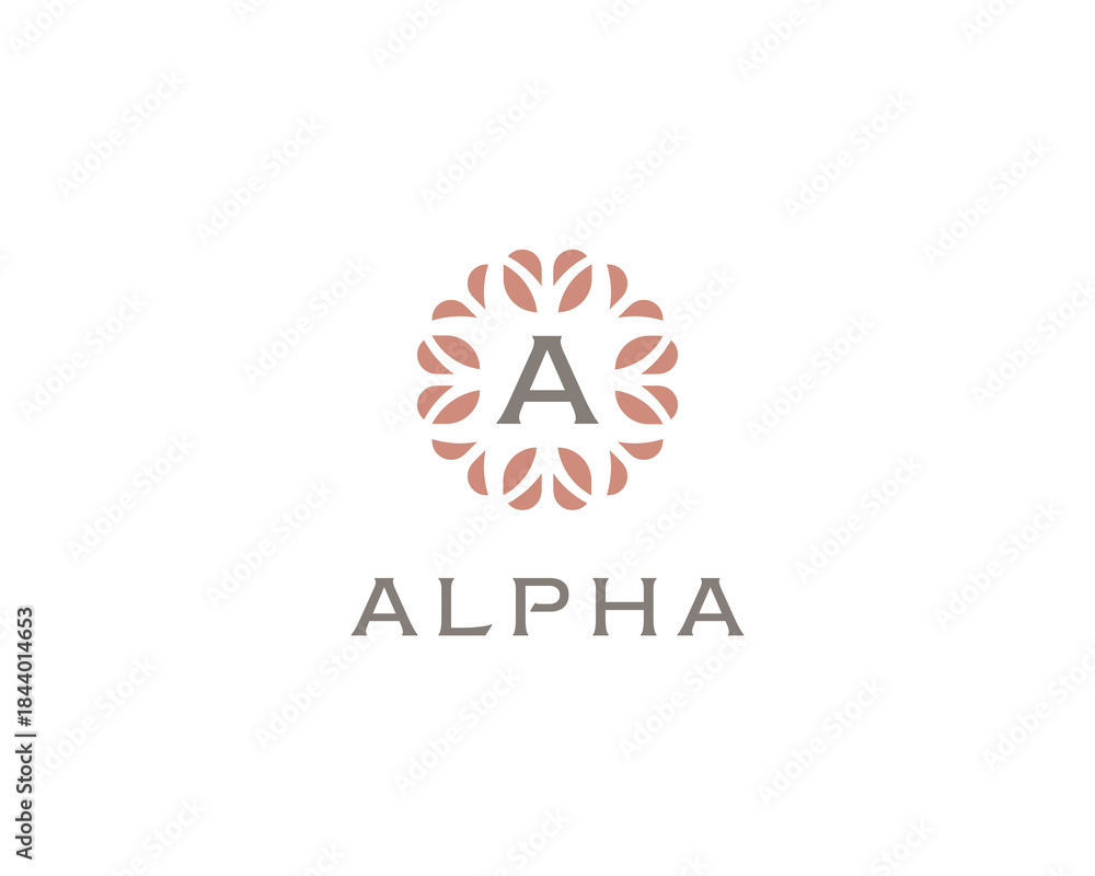 Fototapeta premium Premium monogram letter A initials logo. Universal symbol icon design. Luxury abc leaf logotype