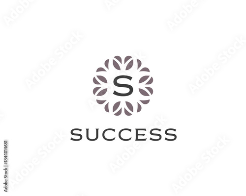 Premium monogram letter S initials logo. Universal symbol icon  design. Luxury abc leaf logotype
