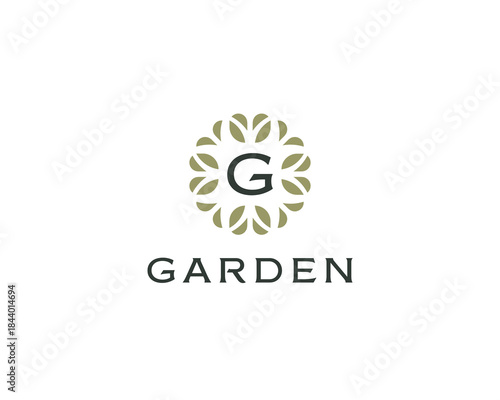 Premium monogram letter G initials logo. Universal symbol icon  design. Luxury abc leaf logotype