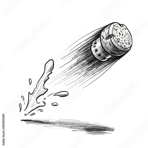 Dynamic illustration of salt shaker tilting and spilling salt onto surface