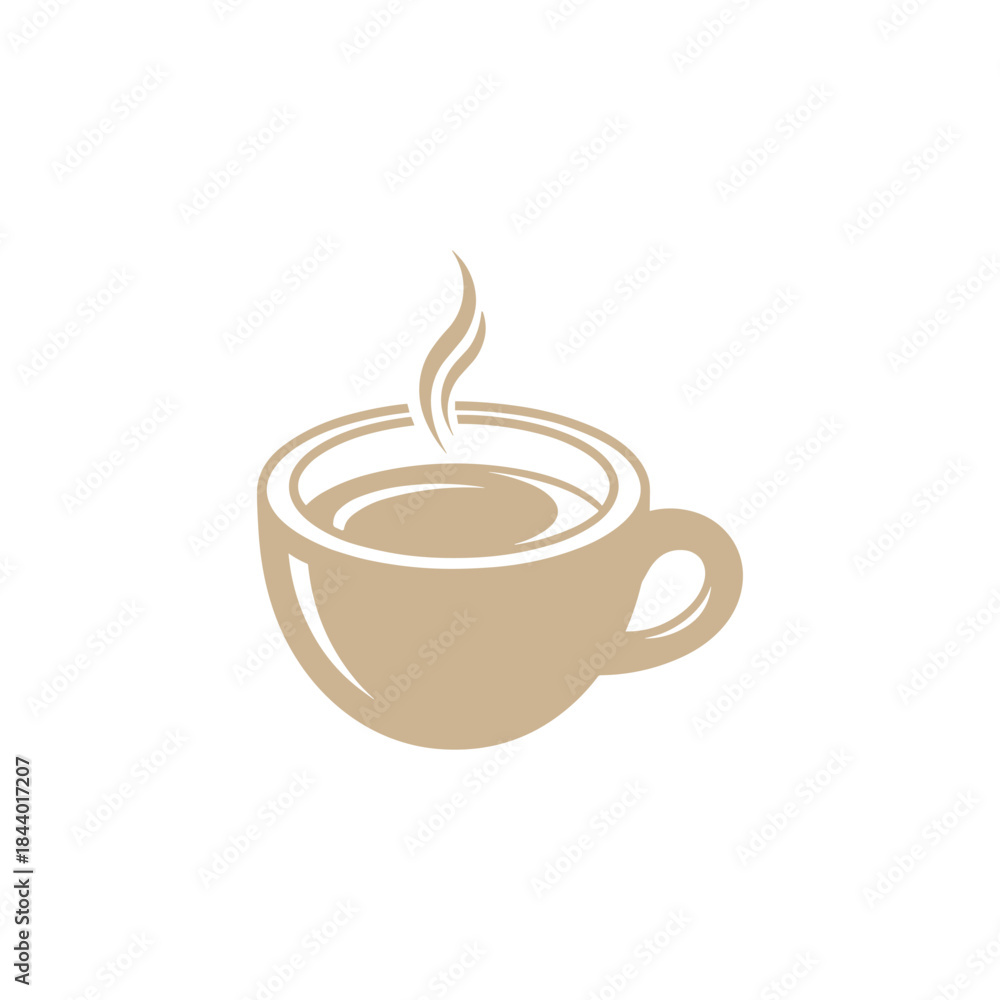 Obraz premium A simple illustration of a steaming cup of coffee.