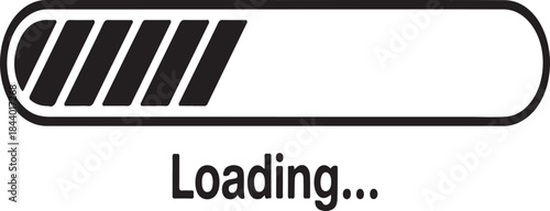 Partially Filled Black Loading Progress Bar