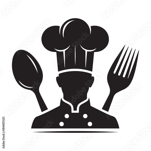 Professional Chef Emblem – Cooking Logo with Spoon Fork Design
