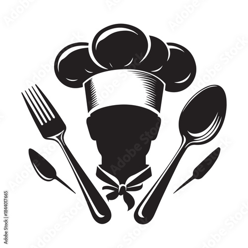 Professional Chef Emblem – Cooking Logo with Spoon Fork Design