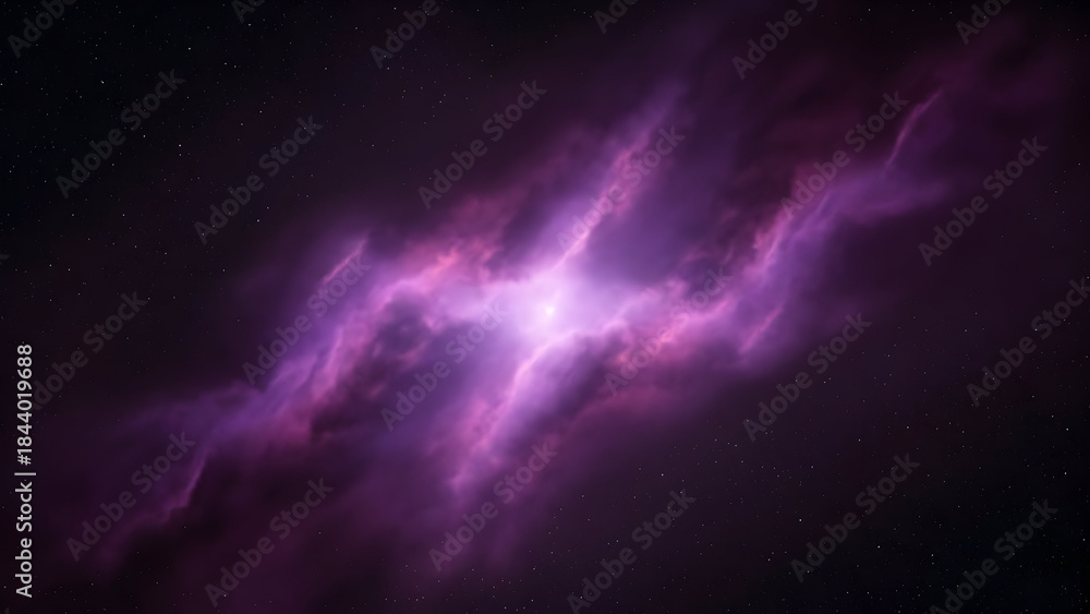 Fototapeta premium Vibrant purple nebula in deep space
