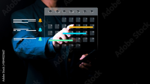 Billede på lærred Appointment scheduling with a smart assistant, The concept of intelligent schedu