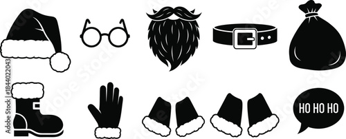 Santa Claus Beard and Clothing Accessory Icons