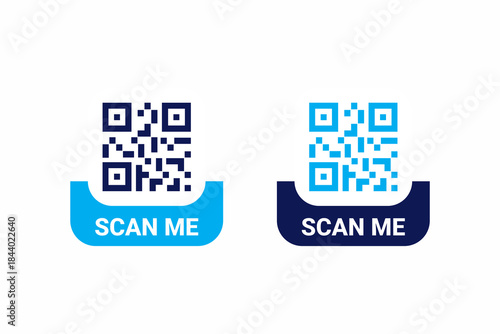 Set of Qr code frame vector. Scan me icon design. Qr code mock up vector design for poster, banner, flyer.