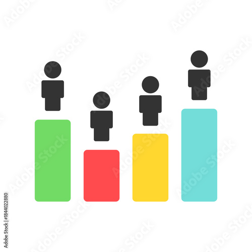 Population chart. Society, community, diversity, statistics, ratio, measure concepts. Flat people character vector design isolated illustration.