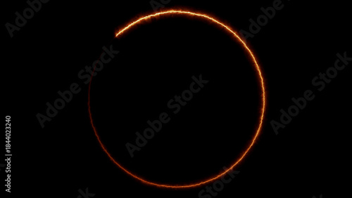 Fire burning ring motion graphic element
