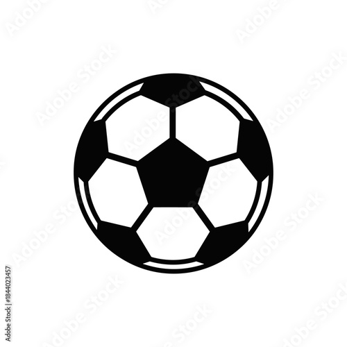 Classic Black and White Soccer Ball Icon.