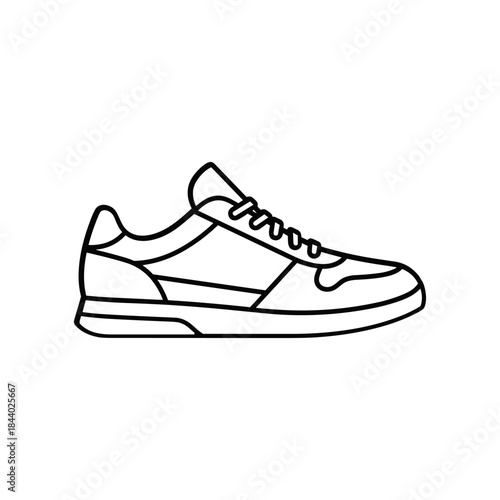 Detailed Line Art Illustration of a Classic Sneaker Design.