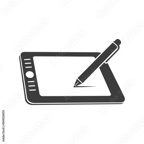 Digital tablet with stylus pen for drawing and design work.