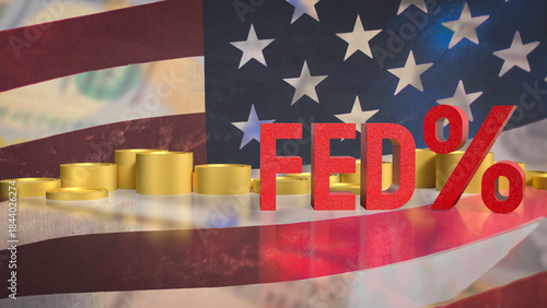 Federal Interest Rate Policy Impact Concept 3d render.