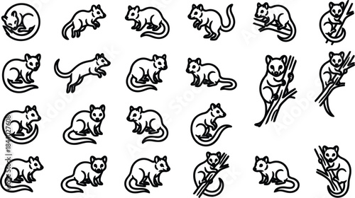 Collection of Mouse Illustrations in Various Poses and Styles