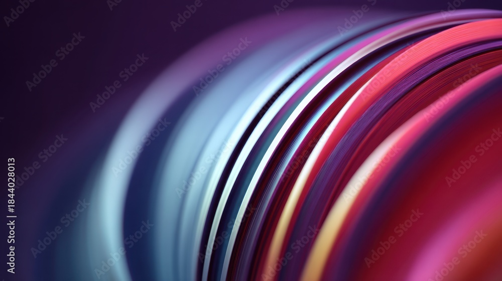 Fototapeta premium Abstract Colorful Background with Wavy Lines in Shades of Purple, Pink, Blue, and Red Creating a Fluid Artistic Effect