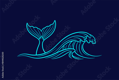 Vibrant Illustration of Marine Life in Abstract Style