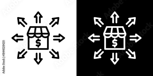 Market Expansion Icon Of Line Black And White Style 