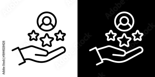 Customer Satisfaction Icon Of Line Black And White Style 