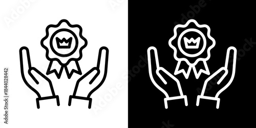 Brand Recognition Icon Of Line Black And White Style 