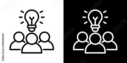 Innovation Leadership Icon Of Line Black And White Style 