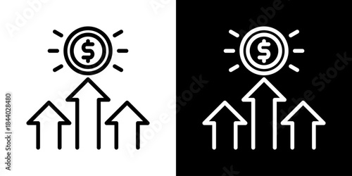 Competitive Advantage Icon Of Line Black And White Style 