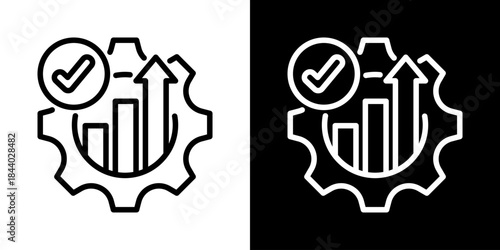 Productivity Icon Of Line Black And White Style 