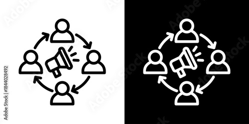 Employee Engagement Icon Of Line Black And White Style 