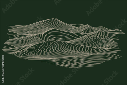 Dynamic Abstract Waves, Graphic Design Illustration, Modern Art, Digital Artwork, Minimalistic Style