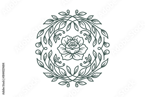 Elegant Floral Design, Rose Illustration, Digital Artwork, Nature Inspired, Modern Aesthetic